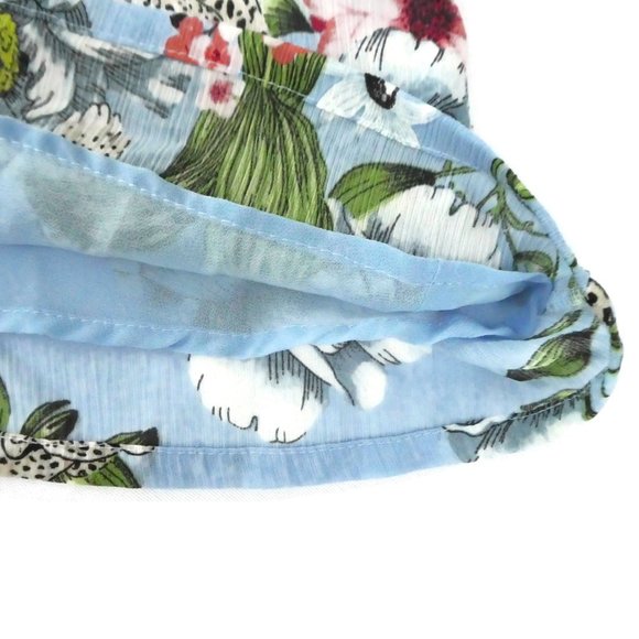 H M Dress Fit Flare V Cheetah Floral Blue Mini S - Picture 5 of 10